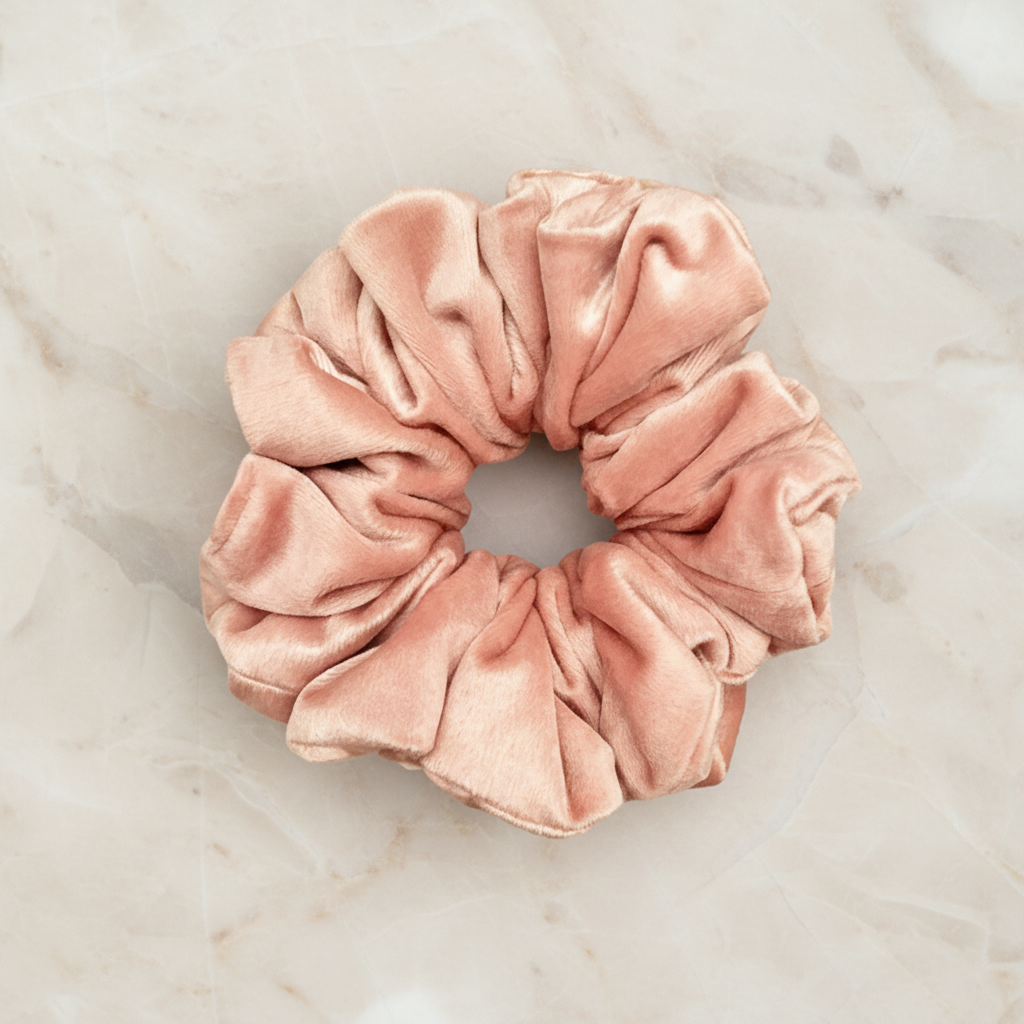 Velvet Scrunchie – Golden Rose 🌸