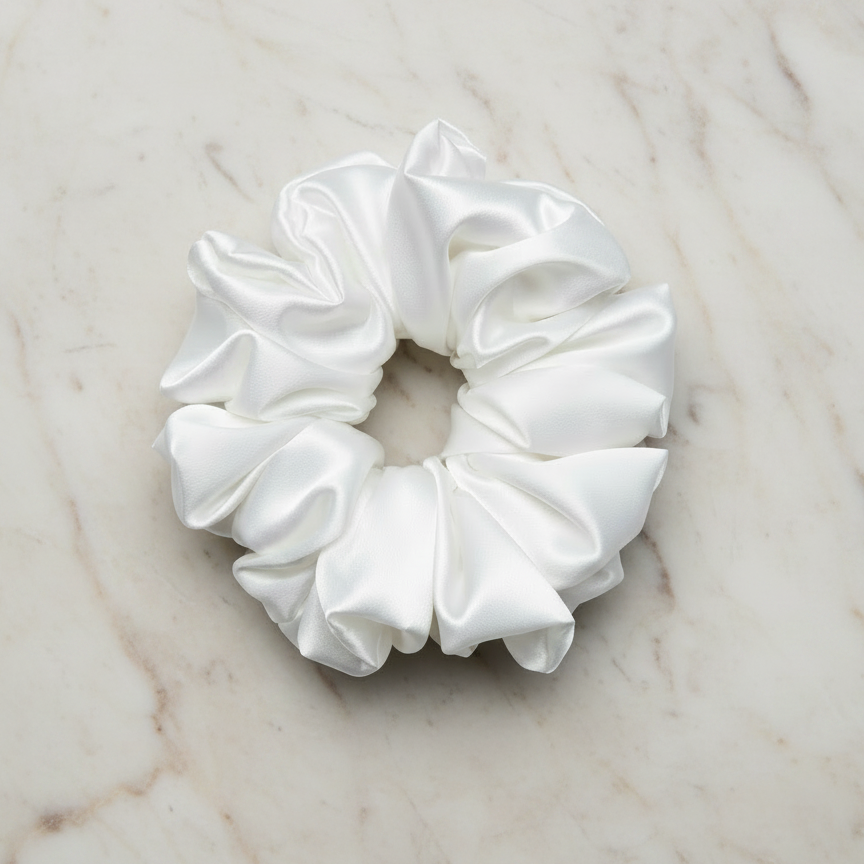 Satin Scrunchie - White Pearl ❄️
